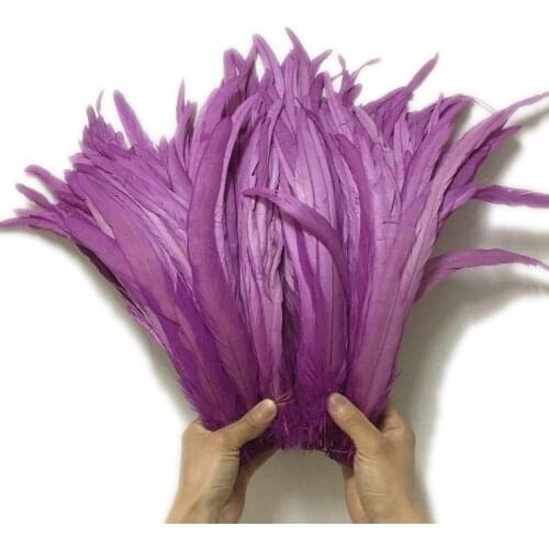 Sale 500pcs / lot cheap pheasant feather, 14-16inches, light purple color rooster feathers DIY chicken feather jewelry plume