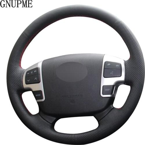 DIY Black Artificial Leather Car Steering Wheel Cover for Toyota Land Cruiser LC2008-2015 Tundra 2007- 2013