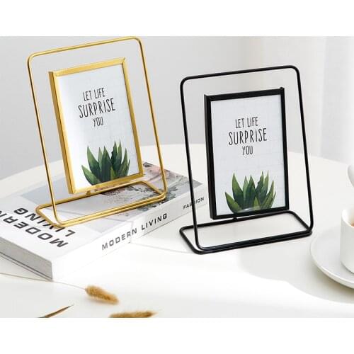 Nordic Decorative Photo Frames Wrought Iron Vertical Photo Frame 6 Inches Frames for Pictures Wall Golden Picture Frame Gifts