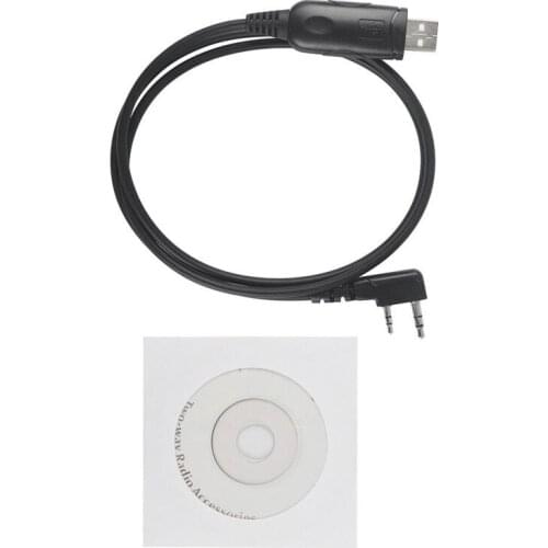 2 Pin K Head USB Programming Cable PC Data Cable for Baofeng GT-3 UV-82 UV-5R BF-888S TYT F9D F8D Radio Support Win10 Win8 XP