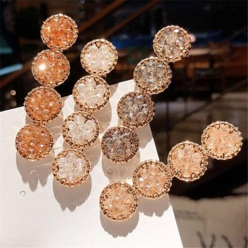 Korea Crystal Rhinestones Hair Clips Women Hairpins Geometric Round Hairpin Hairgrip Girls Barrette Hair Accessories Headwear