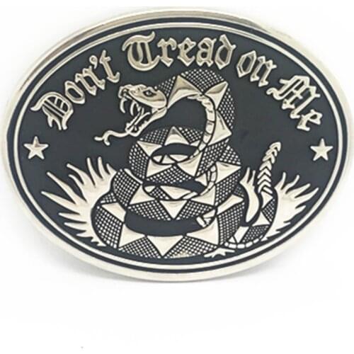Vintage FIRST NAVY JACK don't tread on me snake metal belt buckle belt clip Belt Accessories
