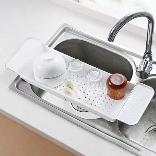 Retractable Bathtub Storage Rack Bath Tray Shelf Scalable Bathtub Tray Multi-Function Shower Organizer Kitchen Sink Drain Holder