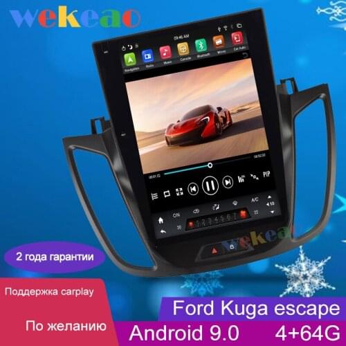 Wekeao 12.1" Vertical Screen Tesla Style 1 Din Android 9.0 car Radio Automotivo For Ford Kuga Escape Auto GPS Navigation DVD 4G