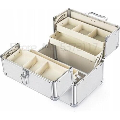 Storage box Double open medicine box aluminum alloy belt lock large and medium size multi-layer household medicine receiving box