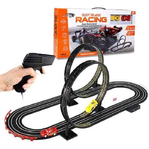 1:64 Electric Autorama Railway Track Toy Slot Car 360 Rotating Double Remote Control Car Circuit Voiture Toy Race Track For Boy