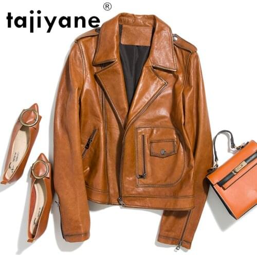 Womens Leather Real Clothes for Women Ladies Korean Style Genuine Sheepskin Jackets Female Coats Femme Veste TN2834