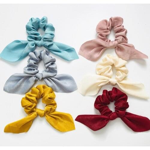 Women Chiffon Scrunchie Rubber Elastic Hair Bands Fashion Tie Bowknot Hair Holder Girl Ribbon Hair Accessories Headwear Jewelry