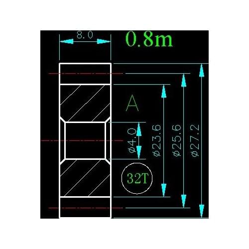 0.8m 32T/Hole 4mm 5mm 6mm 8mm/width 8mm/For Meat Grinder Parts etc