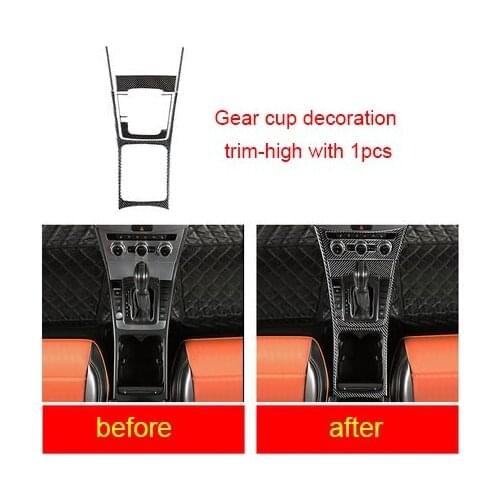For Volkswagen Magotan 2012-2016 CC 2012-2018 passat B7 carbon fiber Gear cup decoration trim 1pc