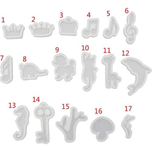 1pcs Cat Rabbit Deer Dolphin DIY Epoxy Resin Molds Silicone Resin Mold Jewelry Tools