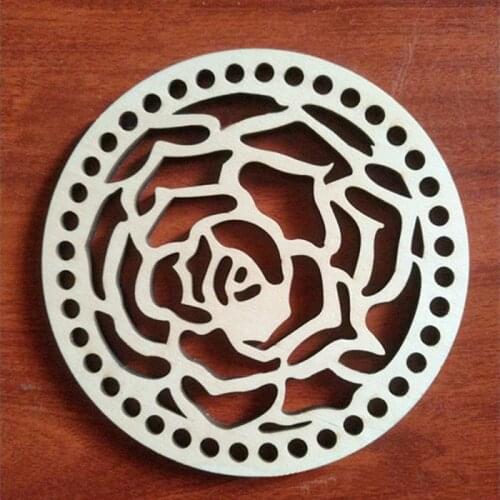 10pcs 14cm Handmade DIY Wooden Crochet Bag Material Wood Base For Women Gift