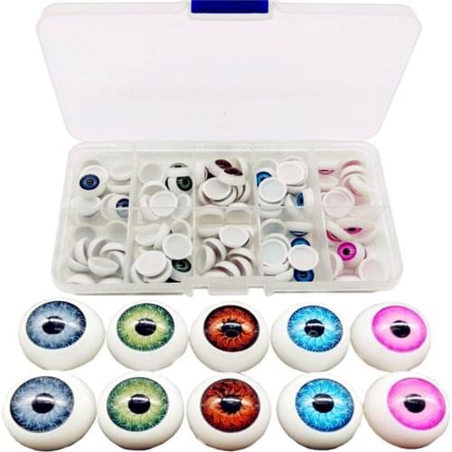 100pcs Mixed Colors 12mm Doll Safety Eyes for Teddy Bear Stuffed Plush Toys Dolls Crochet Puppet DIY Craft Halloween Supplies