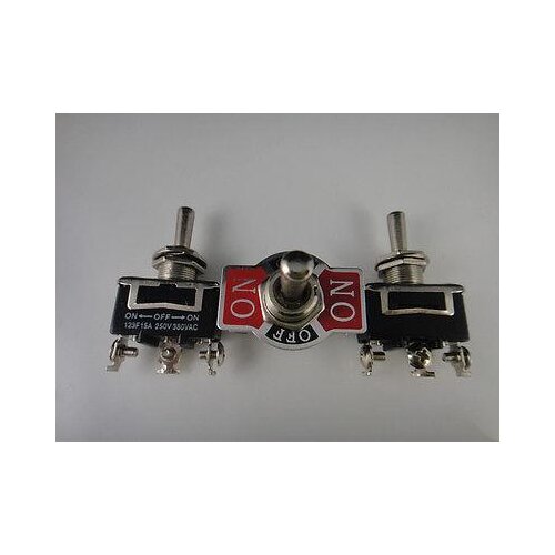 2PCS 3-Pin Toggle ON-OFF-ON Switch Momentary 15A 250VAC