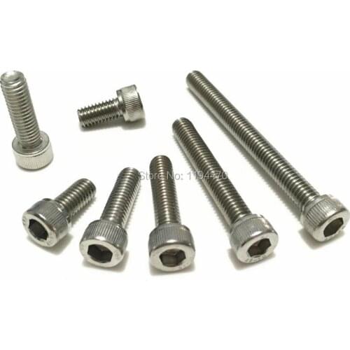 5-50pcs M5 M6 M8 M10 DIN912 304 Stainless Steel Hex Socket Head Cap Screw Hexagon Socket Bolt Metric Thread