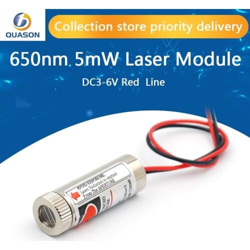 5mW 650nm Red Line Laser Module Focus Adjustable Laser Diode Head Industrial Diameter 12MM 5V Metal Glass Lens Head