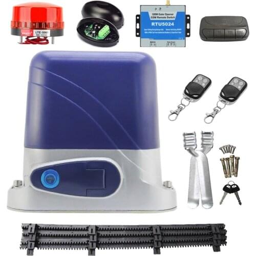 600KG Electric Automatic Sliding Gate Motor Engine Opener with 4M Nylon Racks Remote Control Photocells Keyboard Warning Light