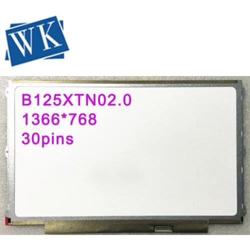 Free shipping B125XTN02.0 LP125WH2-TPB1 HB125WX1-201 for Dell E7240 E7250 LCD Screen EDP 768 30 pin Left+right 3 screw holes