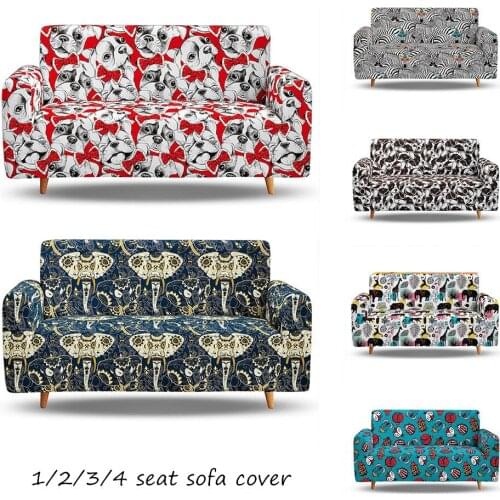 Animal Pattern Slipcovers Sofa Cover Elastic Sofa Cover for Living Room Couch Cover Sofa Towel Single/Two/Three/Four-seat