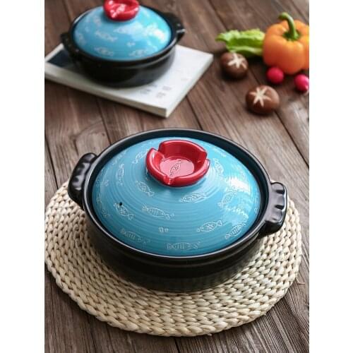 Chinese casserole stew soup rice pot household gas cooker saucepot ceramic stewpot saucepan earthenware cooking stew pan