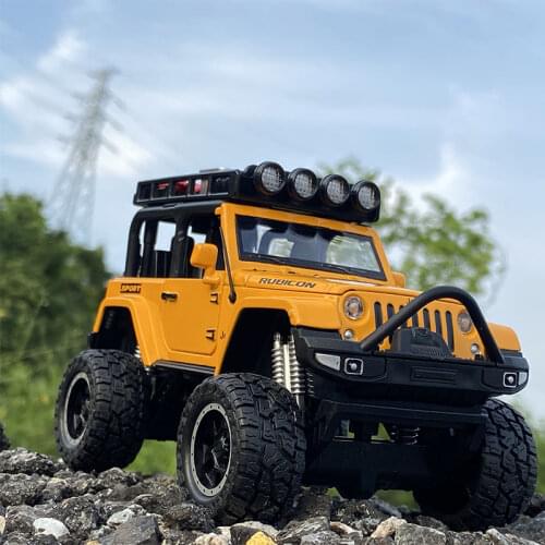 1/32 Jeeps Wrangler Rubicon Alloy Car Model Diecasts & Toy Metal Modified Off-Road Vehicles Model Sound Light Childrens Toy Gift