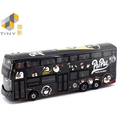 Tiny 1:110 Double Decker Bus PUPU ALIEN Simulation Model Car