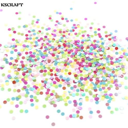 KSCRAFT 3mm Mixed Colorful Dots Shape Sequins PVC Flat for DIY Card Making Craft Color Collection