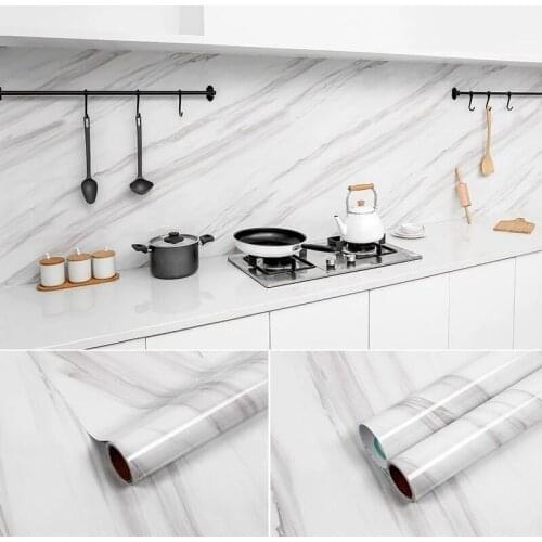 3M Marble Decorative Film Self-adhesive PVC Wallpaper Countertop Desktop Kitchen Oil-proof Sticker Bath Waterproof Wall Stickers