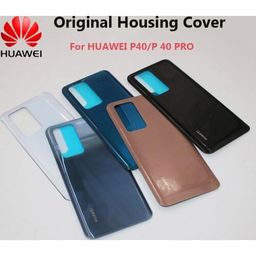 Original Huawei P40 Pro Back Glass Cover Battery Door Replacement Prat Protective Housing Case For P 40 ELS-AN00 + Sticker Glue