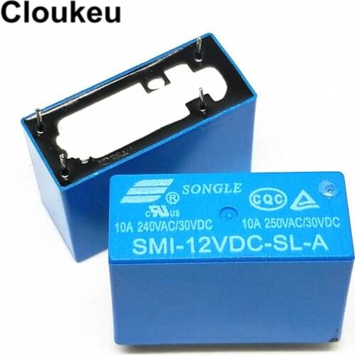 2Pcs Relay DIP4 SMI- 05VDC 12VDC 24VDC-SL-A 5V 12V 24V 10A SL-A