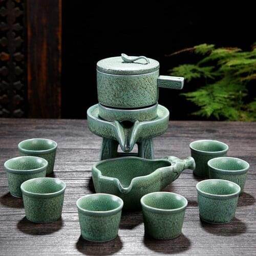 Retro Stone Mill Tea Set Celadon Stoneware Tea Maker Teapot chinese Tea Set