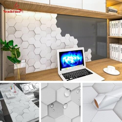 Creative Honeycomb Self Adhesive Desk Wallpaper Peel And Stick Waterproof Contact Paper Living Room Bedroom Wall Sticker Decals