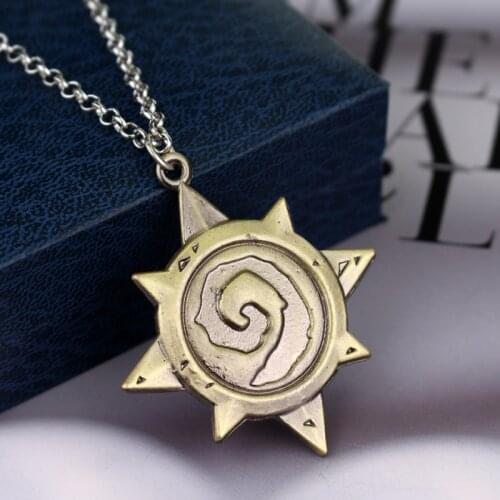 Dongsheng Game Series Latest Cool Pendant Necklace Hearthstone Heroes of War Craft Mark Antique Bronze Pendant Necklace-30
