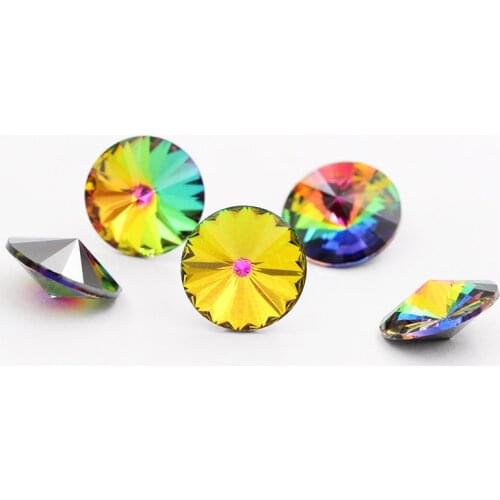 Changeable Volcano Color Strass K9 Glass Sew-on Rhinestones Sewing Pointback for Diy Craft Christmas Clothing Garment Decoration