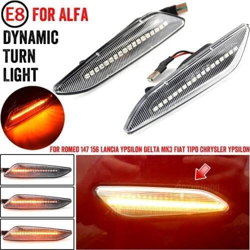 For Alfa Romeo Mito 147 156 Fiat Egea Tipo 356 Lancia Dynamic LED Side Marker Light Arrow Turn Signal Blinker Indicator Lamp