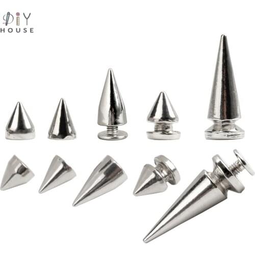 10-30Sets Metal Punk Sharp Warhead Screw Rivets Studs DIY Crafts Leather Belt Watchband Head Rivets Spikes Decor Nail Buckles