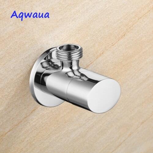 Aqwaua Water Switch Valve Oval Angle Valve Brass Diverter G1/2 Thread Sub-Valve Kitchen Bathroom Accessories Solid Brass Chrome
