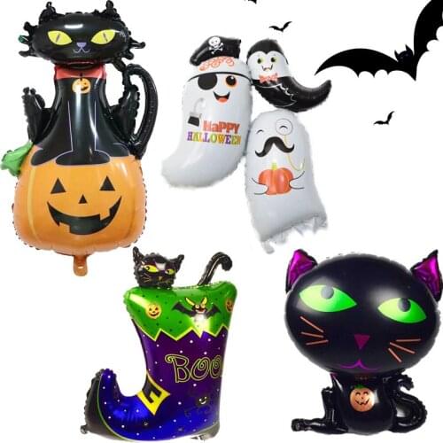 Halloween Pumpkin Bat Balloons Halloween Decoration Inflatable Toys Ghost Globos Spider Foil Balloons Halloween Party Supplies