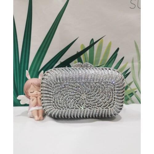 High Quality Silver Rhinestone Crystal Wedding Bag Purse Diamond Women Evening Clutch Handbags New Fashion Bridesmaid Clutches