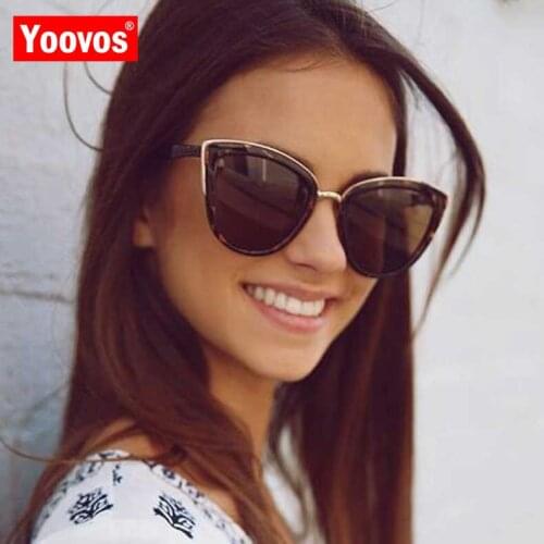 Yoovos 2021 Cateye Sunglasses Women Vintage Metal Eyewear For Women Mirror Retro Party Fashion UV400 Oculos De Sol Feminino