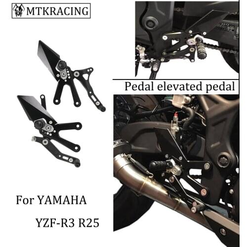 MTKRACING FOR YAMAHA YZF-R3 R 25 R3 R25 MT03 2020 Rear pedal increased pedal for motorcycle articulated pedal system 2015-2020