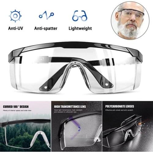 Safety Anti-fog Goggles Eye Protection Transparent Waterproof Windproof Protective Eyewear Foldable Adjustable Lab Glasses