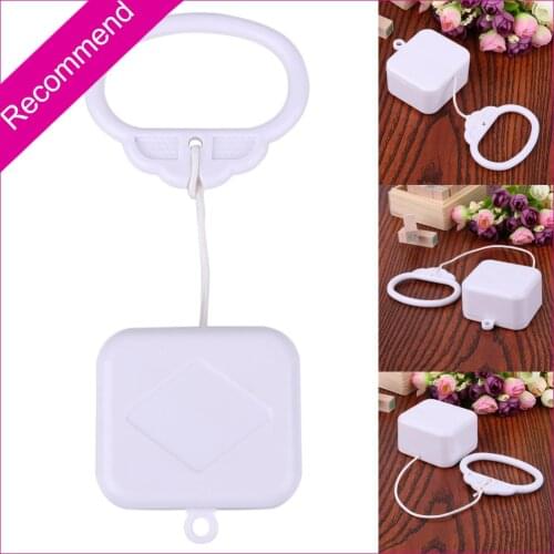 Infant Kids Clockwork Cord Music Box Pull Ring Music Box White ABS Plastic Pull String Infant Kids Bed Bell Baby Rattles Toys
