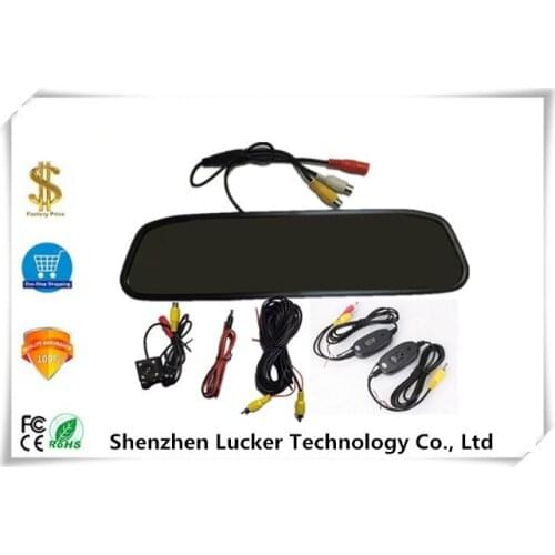 4.3 inch Vehicle Rear View M Mirror Monitor TFT LCD +Wireless 2.4G Module + Car Reversing Camera Backup