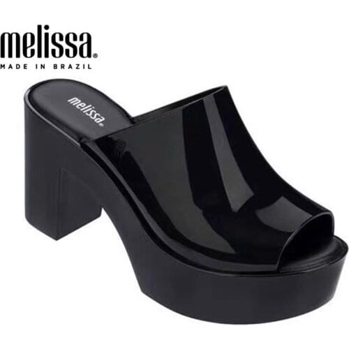 Melissa Mule 2021 New Women Flat Sandals Brand Jelly Melissa High Heel Shoes For Women Solid Sandals Female Jelly Shoes