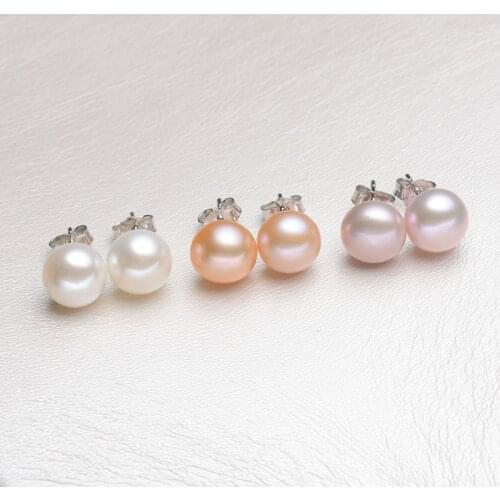 Fashion Natural Pearl Stud Earrings Baroque Pearl Small Earrings for Women Luxurious Jewelry White Pink Purple Pearl Earrings
