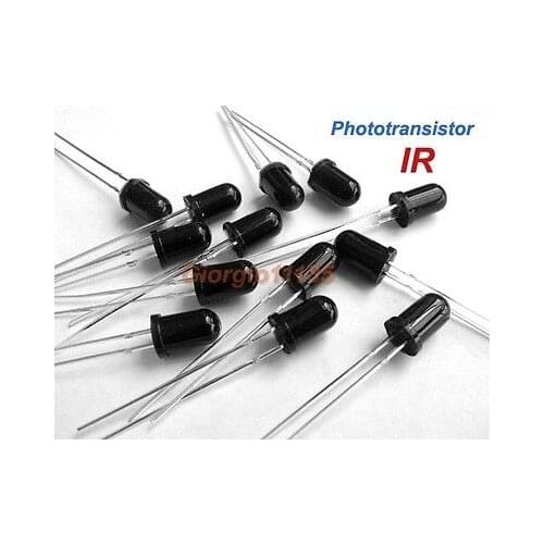 100pcs 5mm IR Infrared Phototransistor Fast response time & High sensitivity