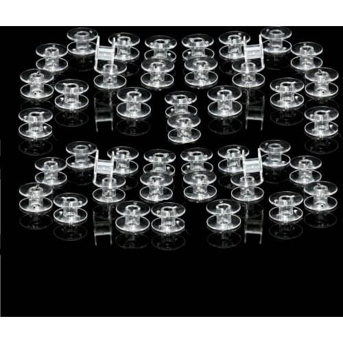 100Pcs Plastic Transparent Clear Empty Thread Spool Bobbins String Home Sewing Machine Spools Bobbin for Janome Singer Brother