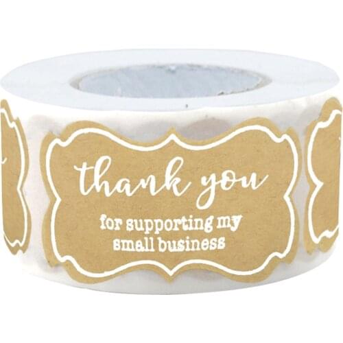 250pcs Paper Thank You For Your Order Stickers Seal Labels Thanks For Shopping Supporting My Small Business Shipping Label 3*5cm
