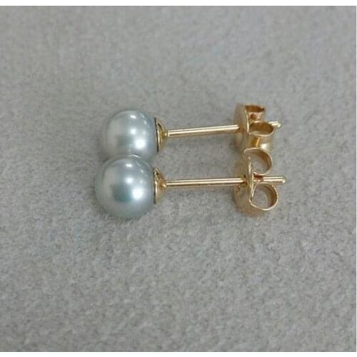 5-5.5mm Round Silver Genuine Akoya Pearl Butterfly 9k Yellow Gold